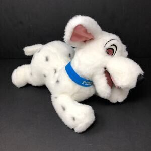 Disney 101 Dalmatians Fidget Plush Puppy Dog 12" Blue Collar Vintage Cartoon